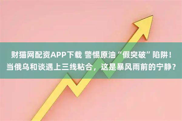 财猫网配资APP下载 警惕原油“假突破”陷阱！当俄乌和谈遇上三线粘合，这是暴风雨前的宁静？